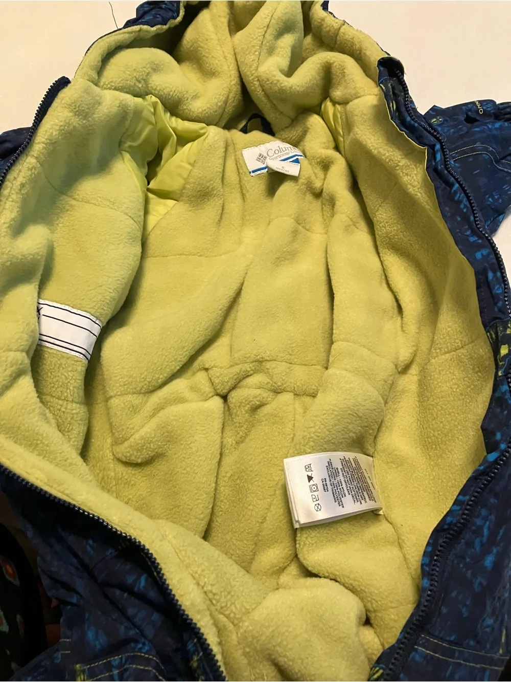 Columbia Navy and Lime Kids One-Piece Snowsuit